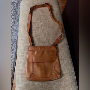 Tumi leather crossbody purse - light brown leather - excellent condition